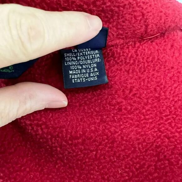 Vintage 90s Eddie Bauer EbTek Mens Large Spell Out Full Zip Fleece Jacket Red - Picture 10 of 13